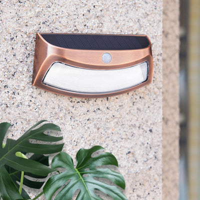 Modern Simplicity Copper Plastic Solar Square LED Outdoor Wall Sconce Lamp For Garden