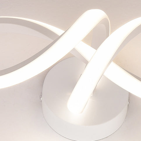 Applique murale LED en spirale créative contemporaine en fer et silicone pour chambre à coucher 