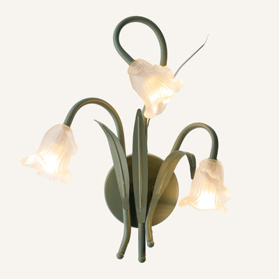 Lampe murale contemporaine créative en verre de fer floral 3/6 pour chambre à coucher 