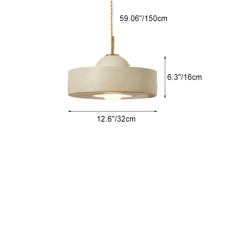 Modern Minimalist Cylinder Resin Iron 1-Light Pendant Light For Living Room