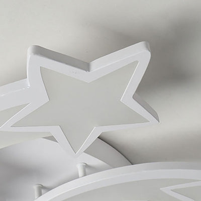 Modern Minimalist Star Hardware Acrylic LED Semi-Flush Mount Ceiling Light For Living Room