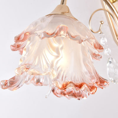 Moderne Luxus Blume Glas Schatten Hardware 1-Licht Wand Leuchte Lampe Für Schlafzimmer 