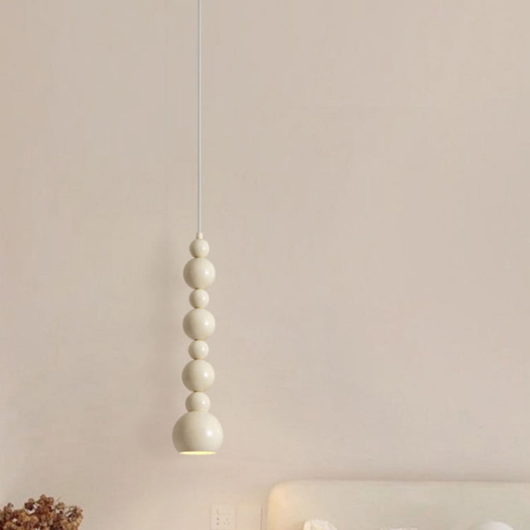 Contemporary Nordic Cream White Gourd 1-Light Pendant Light For Living Room