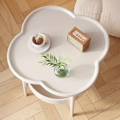 Modern Minimalist Round Floral Metal Coffee Table Four Legs For Living Room