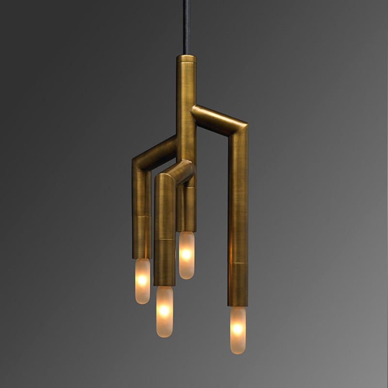 Contemporary Industrial Copper Strip Pendant 4-Light Wall Sconce Lamp For Hallway