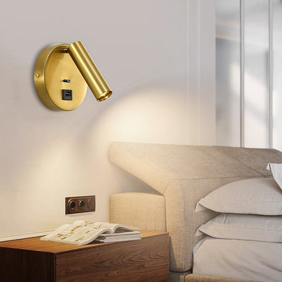 Modern Minimalist Rotatable Cylinder Aluminum Iron LED Wall Sconce Lamp For Living Room