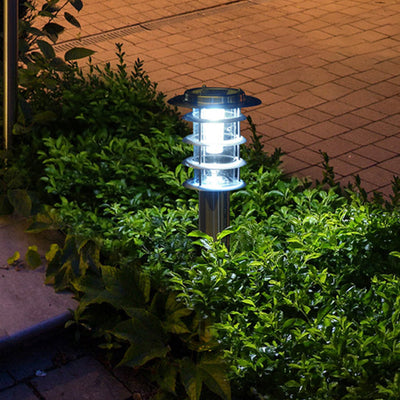 Contemporary Industrial Stainless Steel Solar Waterproof LED Lawn Light For Outdoor Patio