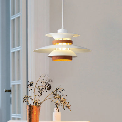 Contemporary Creative Trumpet Iron Glass 1-Light Pendant Light For Dining Room