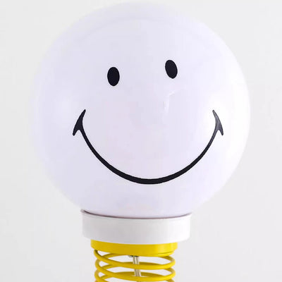 Contemporary Creative PVC Iron Smile Cartoon Character 1-Light Standing Floor Lamp For Living Room