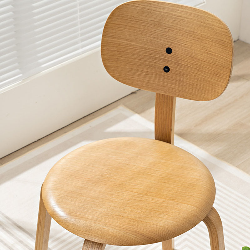 Modern Minimalist Round Cushion Solid Wood Dining Chair Backrest For Dining Room