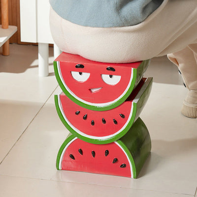 Contemporary Creative Fruit Watermelon Peach Design Resin End Table For Living Room