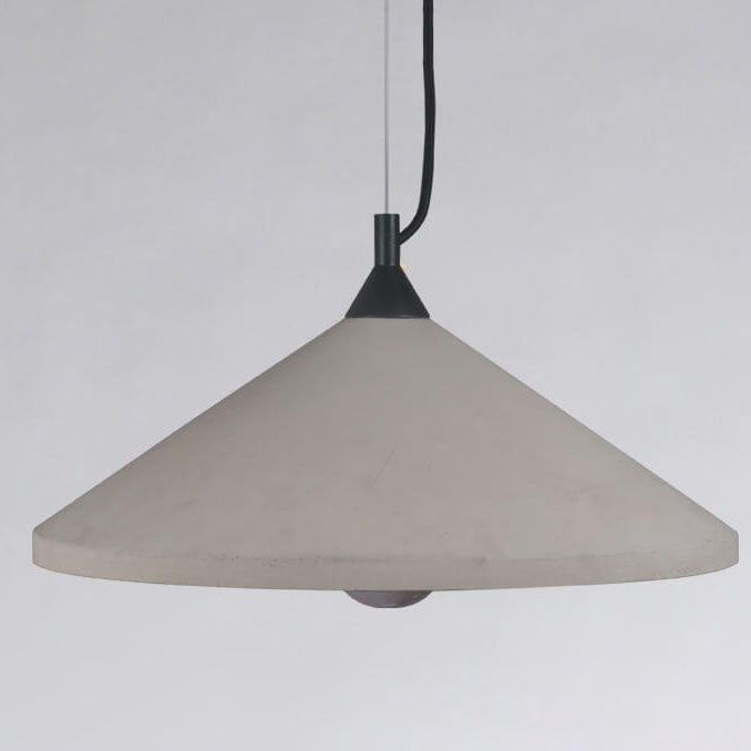 Industrial Vintage Gray Cement Cone Pot Lid 1-Light Pendant Light