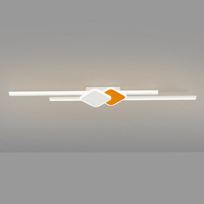 Modern Minimalist Long Strip Rhombus Iron Aluminum Acrylic LED Wall Sconce Lamp For Living Room