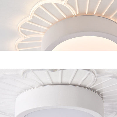 Modern Minimalist Round Petal Iron Acrylic LED Flush Mount Ceiling Light For Living Room