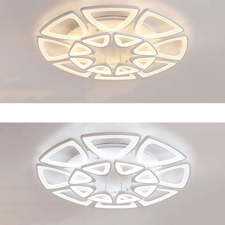 Contemporary Creative Combination Triangle Hardware Acrylic LED Flush Mount Ceiling Light For Living Room