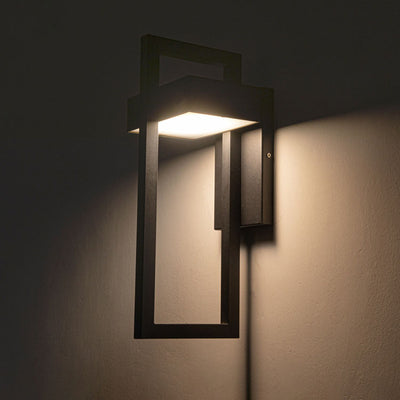 Modern Minimalist Rectangular Stainless Steel LED Wall Sconce Lamp For Outdoor Patio