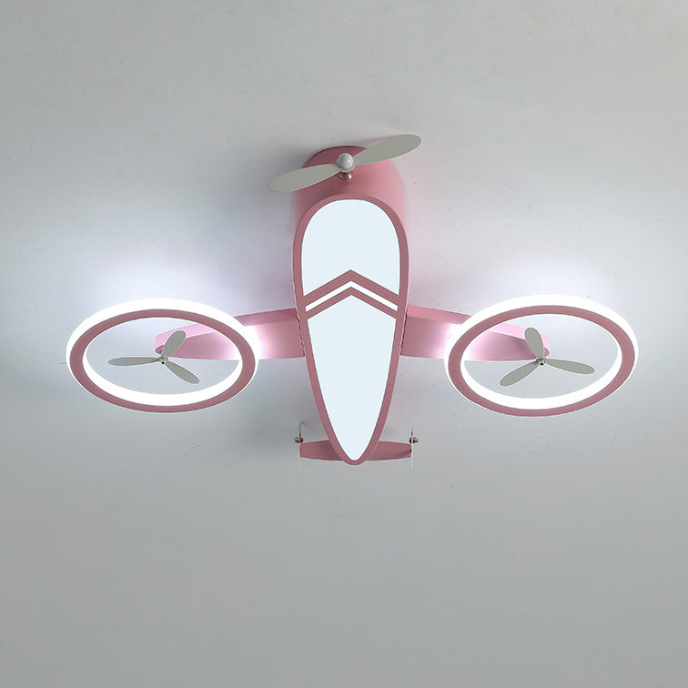 Contemporary Creative Acrylic Cartoon Airplane LED Kids Flush Mount Ceiling Light For Living Room