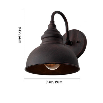 Modern Simplicity Iron Semicircle 1-Light Outdoor Wall Sconce Lamp For Garden