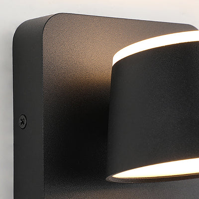 Modern Minimalist Round Table Square Base Iron Aluminum PS LED Wall Sconce Lamp For Bedroom