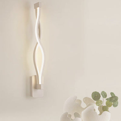 Modern Minimalist Wave Stripe Aluminum Acrylic LED Wall Sconce Lamp For Home Office