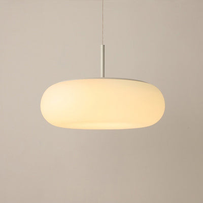 Modern Minimalist Oval Iron PE LED Pendant Light For Living Room