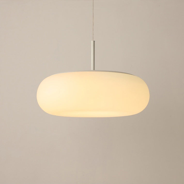 Modern Minimalist Oval Iron PE LED Pendant Light For Living Room