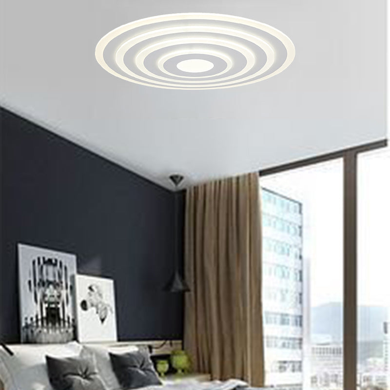 Modern Minimalist Round Iron Acrylic LED Flush Mount Ceiling Light For Bedroom