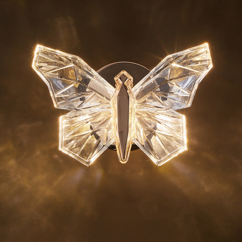 Contemporary Creative Butterfly Hardware Aluminum Acrylic LED Wall Sconce Lamp For Living Room