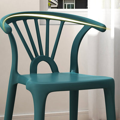 Contemporary Scandinavian Arc Plastic Stackable Dining Chair Backrest For Dining Room