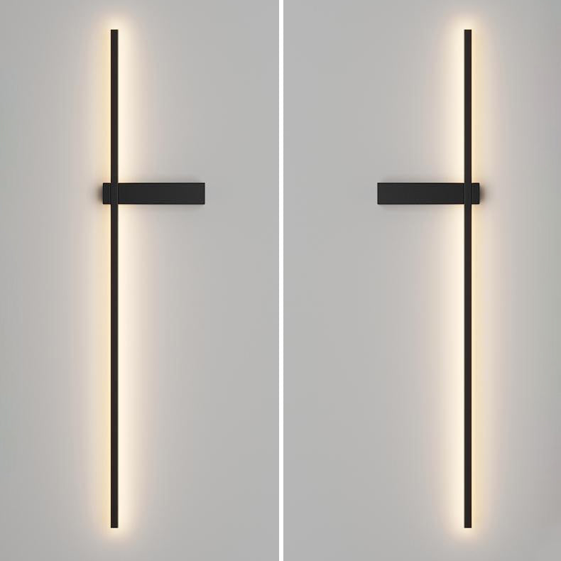 Modern Minimalist Iron Aluminum Silica Strip Line LED Wall Sconce Lamp For Bedroom