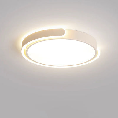 Modern Minimalist Round Aluminum Acrylic LED Flush Mount Ceiling Light For Bedroom