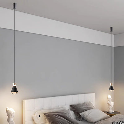 Contemporary Nordic Tapered Aluminum Acrylic LED Pendant Light For Living Room