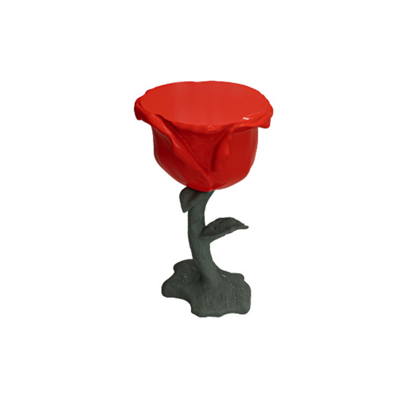 Contemporary Creative Red Rose Flower Shape Fiberglass Coffee Table For Living Room