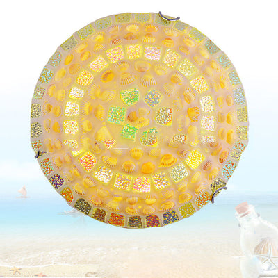 Contemporary Creative Round Irregular Shell Stained Glass 2/3/4 Light Flush Mount Ceiling Light For Living Room