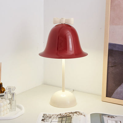 Modern Minimalist Cream Tone Bow Bell LED Table Lamp