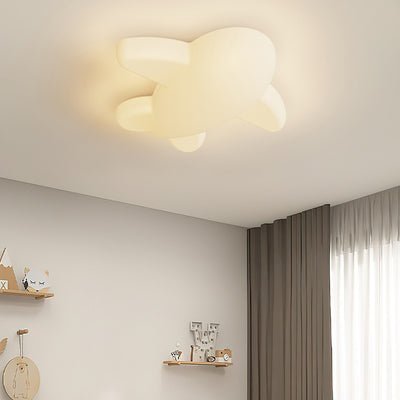 Modern Minimalist Cartoon Airplane Iron Acrylic LED Flush Mount Ceiling Light For Bedroom