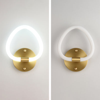 Contemporary Creative Brass Acrylic Round Oval Figure Six Eight Letter LED Wall Sconce Lamp For Hallway