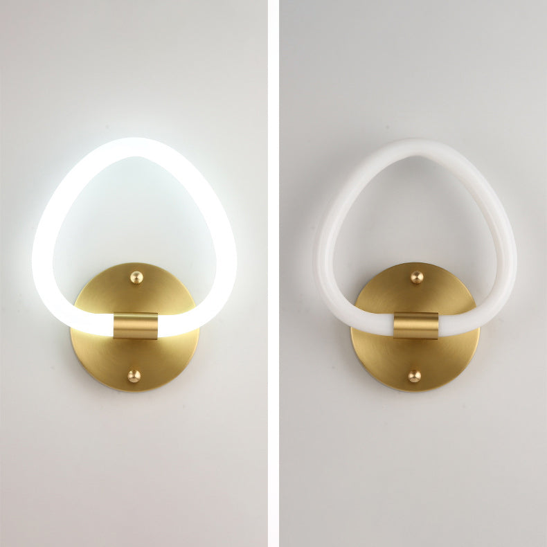 Contemporary Creative Brass Acrylic Round Oval Figure Six Eight Letter LED Wall Sconce Lamp For Hallway