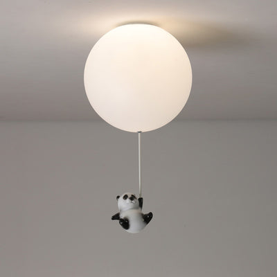 Modern Minimalist Bear Balloon PE Resin 1/3 Light Flush Mount Ceiling Light For Bedroom