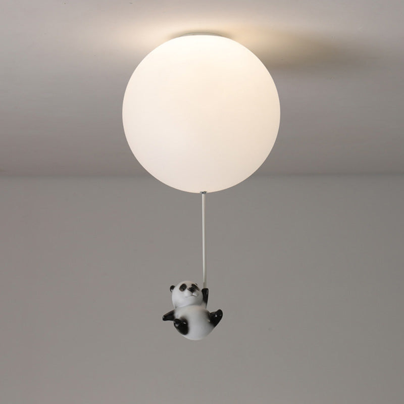 Modern Minimalist Bear Balloon PE Resin 1/3 Light Flush Mount Ceiling Light For Bedroom