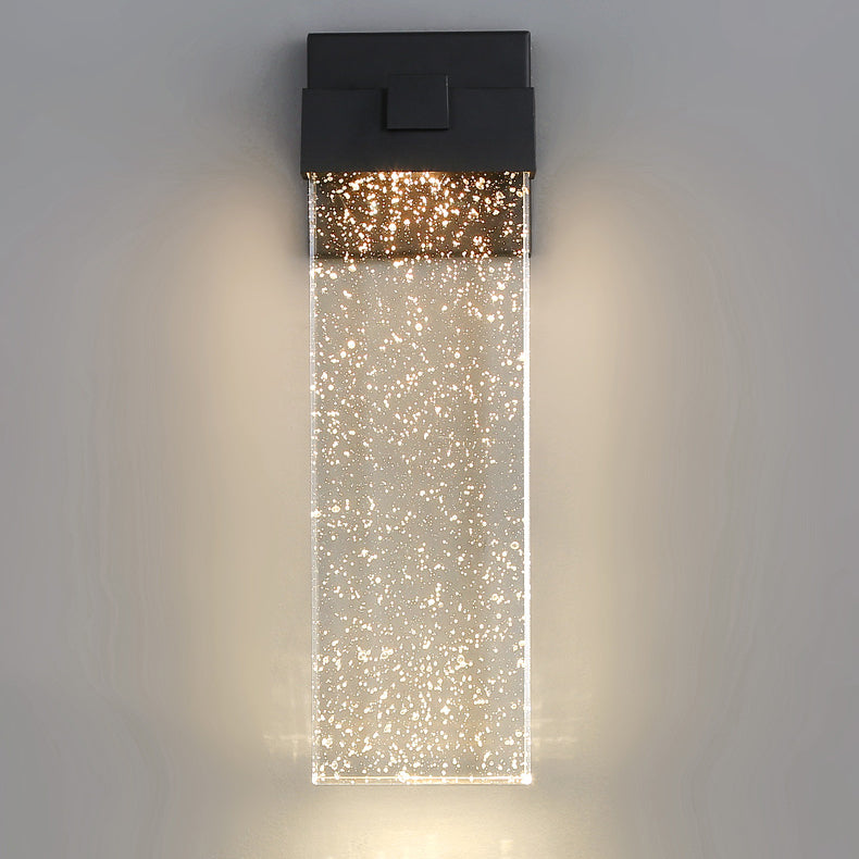Modern Simplicity Waterproof Aluminum Crystal Rectangular LED Wall Sconce Lamp For Outdoor Patio