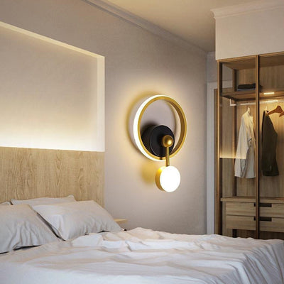 Modern Minimalist Oval Round Square Iron Aluminum LED Wall Sconce Lamp For Bedroom