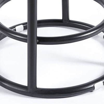 Modern Simplicity Leather Carbon Steel Cotton Metal Round Bar Stool Footrest For Kitchen