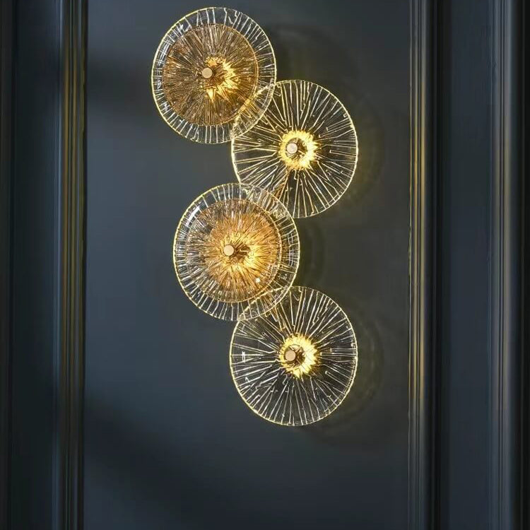 Modern Light Luxury Glass Lotus Leaf Shape Iron LED Wall Sconce Lamp