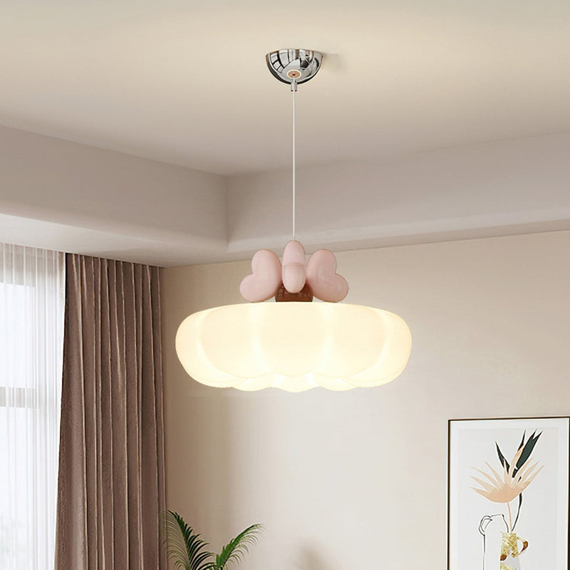 Contemporary Creative Clouds Love Iron Resin Glass LED Pendant Light For Bedroom