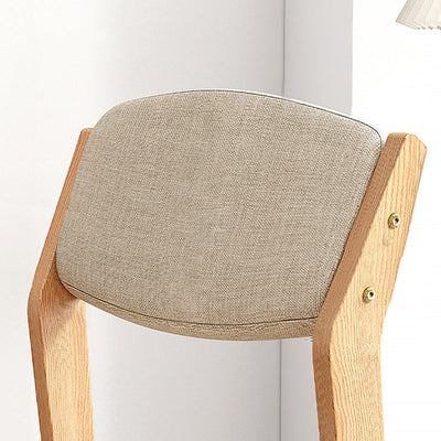 Modern Minimalist Square Upholstered Fabric Wood Dining Chair Backrest For Dining Room