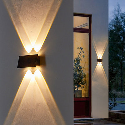 Modern Minimalist Solar Waterproof Rectangle ABS LED Outdoor Wall Sconce Lamp For Garden