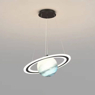 Contemporary Nordic Iron Acrylic Planet LED Pendant Light For Bedroom