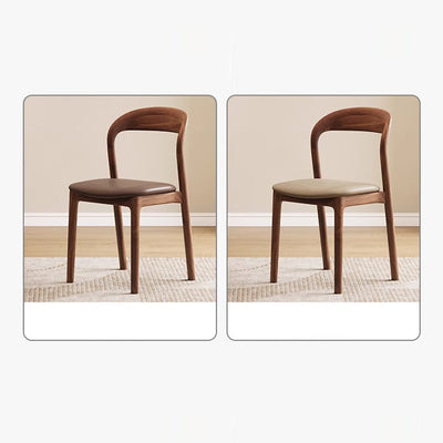 Contemporary Scandinavian Curved Back Ash Wood Sponge Dining Chair Backrest For Dining Room