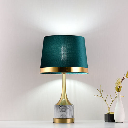 Modern Luxury Green Fabric Cover Iron Base 1-Light Table Lamp For Home Office